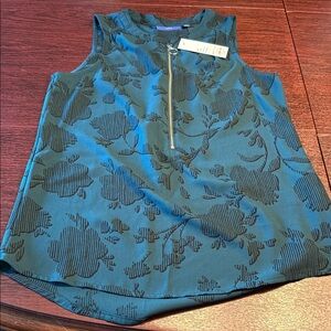 NWT Apt. 9 Teal and Black Sleeveless Top XS